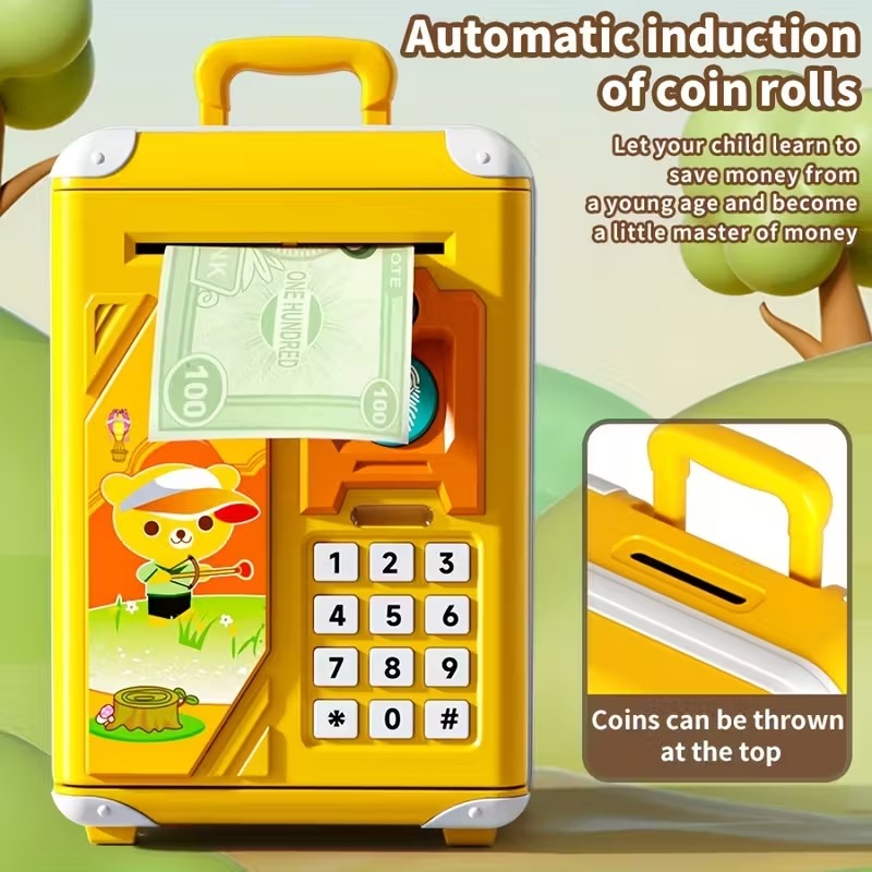 Electronic Mini ATM MACHINE With Fingerprint , Pin , Password Protection , THUM , Face Regonization