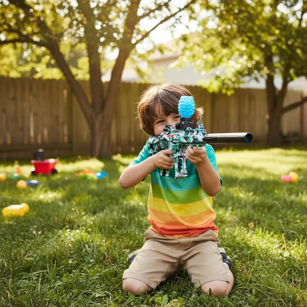 M16A1 Gel Blaster Shooting Elite Gun : 7-8MM Water Gel Balls Automatic And Manual 2in1
