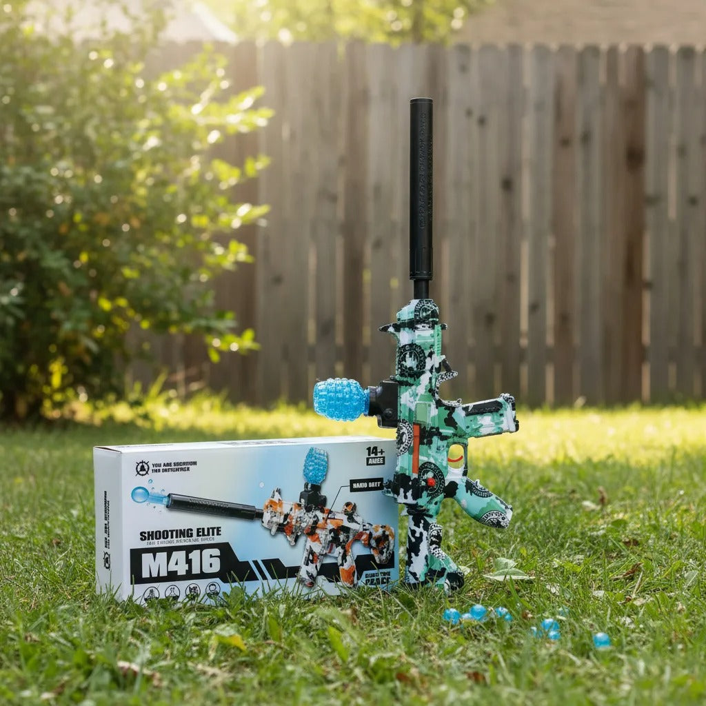 M16A1 Gel Blaster Shooting Elite Gun : 7-8MM Water Gel Balls Automatic And Manual 2in1