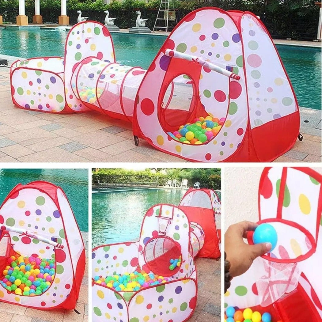 🎪 3-in-1 Kids Play Tent with Tunnel & Ball Pit – Ultimate Fun Playground! 🎈🏠