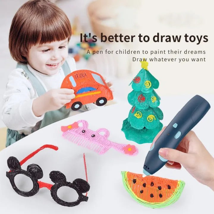 3D Pen for 3D Printing, PCL Drawing Pen, USB Chargeable 3D pen with safe PCL filament