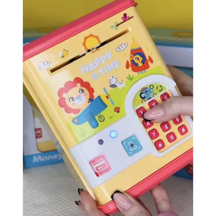 🦁 Electronic Money Suitcase Safe ATM – Kids Digital Piggy Bank with Password & Key Card 💰