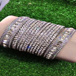 unique bangles set for ladies - shining rinestone set with high quality kangan pack of 6 piece bangles set