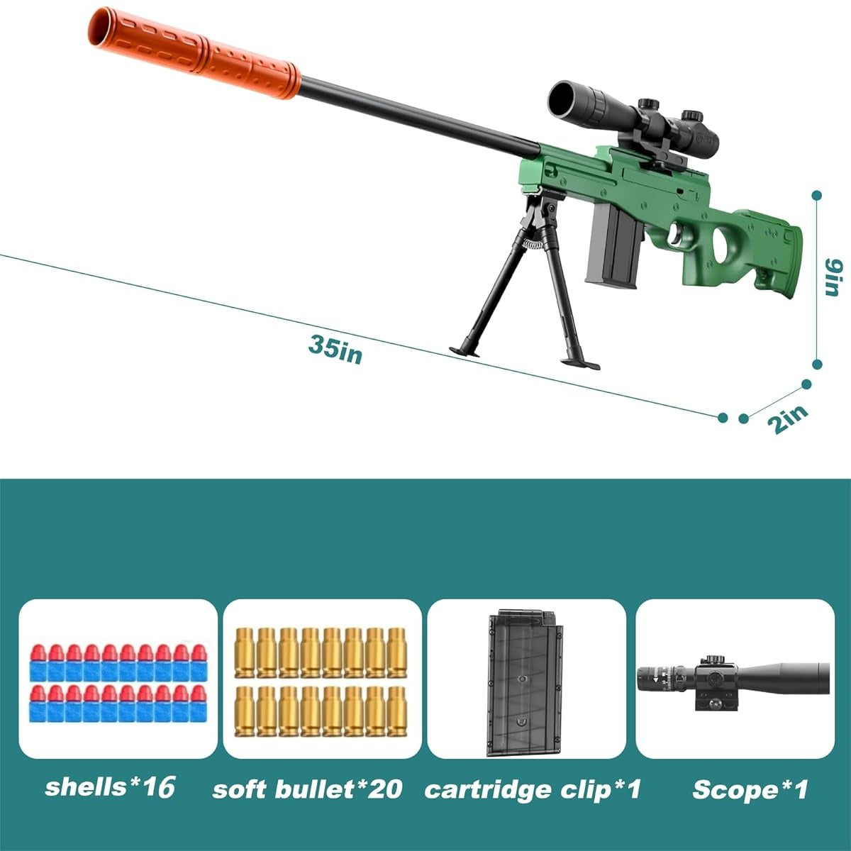 Sniper Rifle Toy Gun Sniper Gun Manual Toy Gun EVA Soft Bullet Sniper Gun Wind Toy Gun Sniper Life Weapon