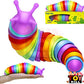 3D  Rainbow Color Articulated Slug  Toy