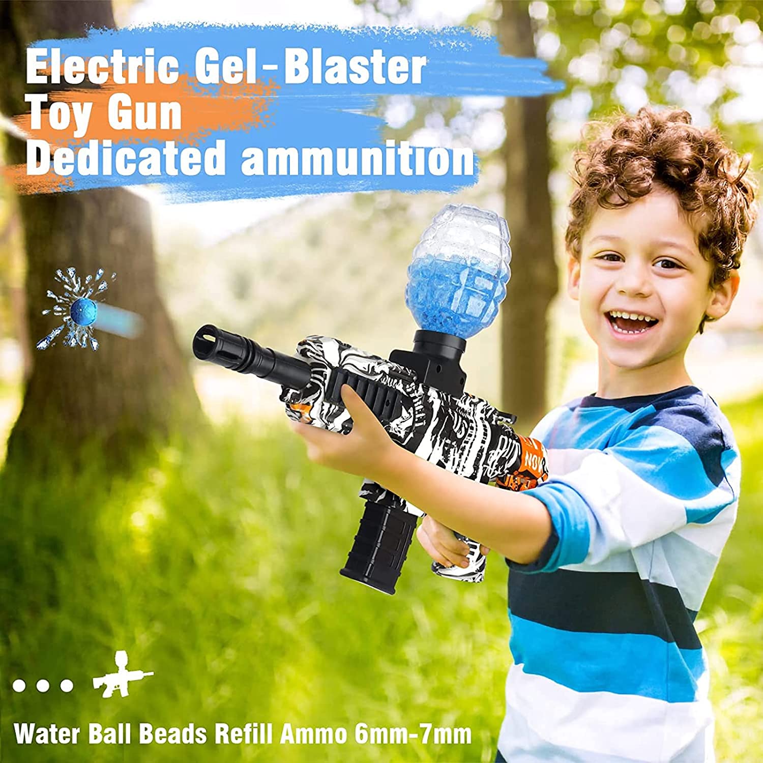 Gel Ball Blaster GUN BRASTED TOY GUN RECHAGABLE - Toymallpk