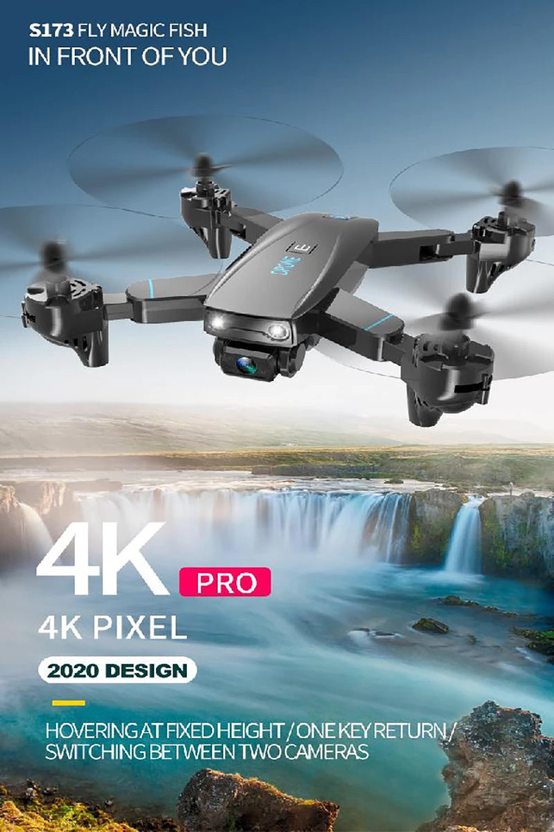 RC DRONE S173 4k Wi-Fi Optional Dual Camera Drone - Toymallpk